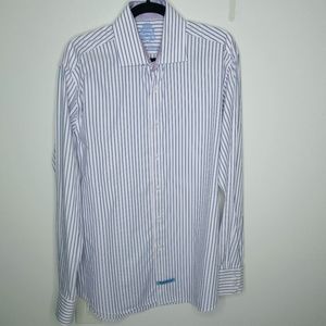 English Laundry Pink and Blue Striped Shirt